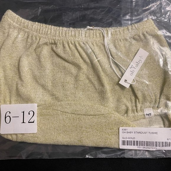 Oh Baby! Stardust Tushie, Gold Girls Baby Infant Toddler Size 6M - 12 Months - Picture 7 of 10